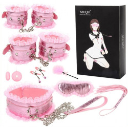 Generique Coffret Bdsm lace Light 8 Pièces Rose